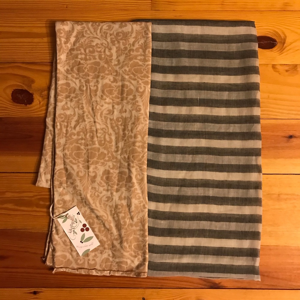 Bundle of Neutral Beige Grey Scarves, NWT